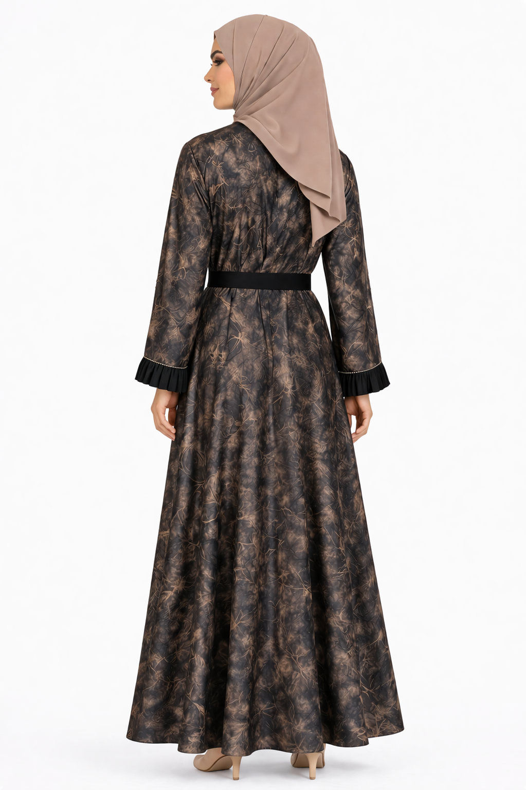 Otter Modern Marbled Abaya with Diamante Detailing