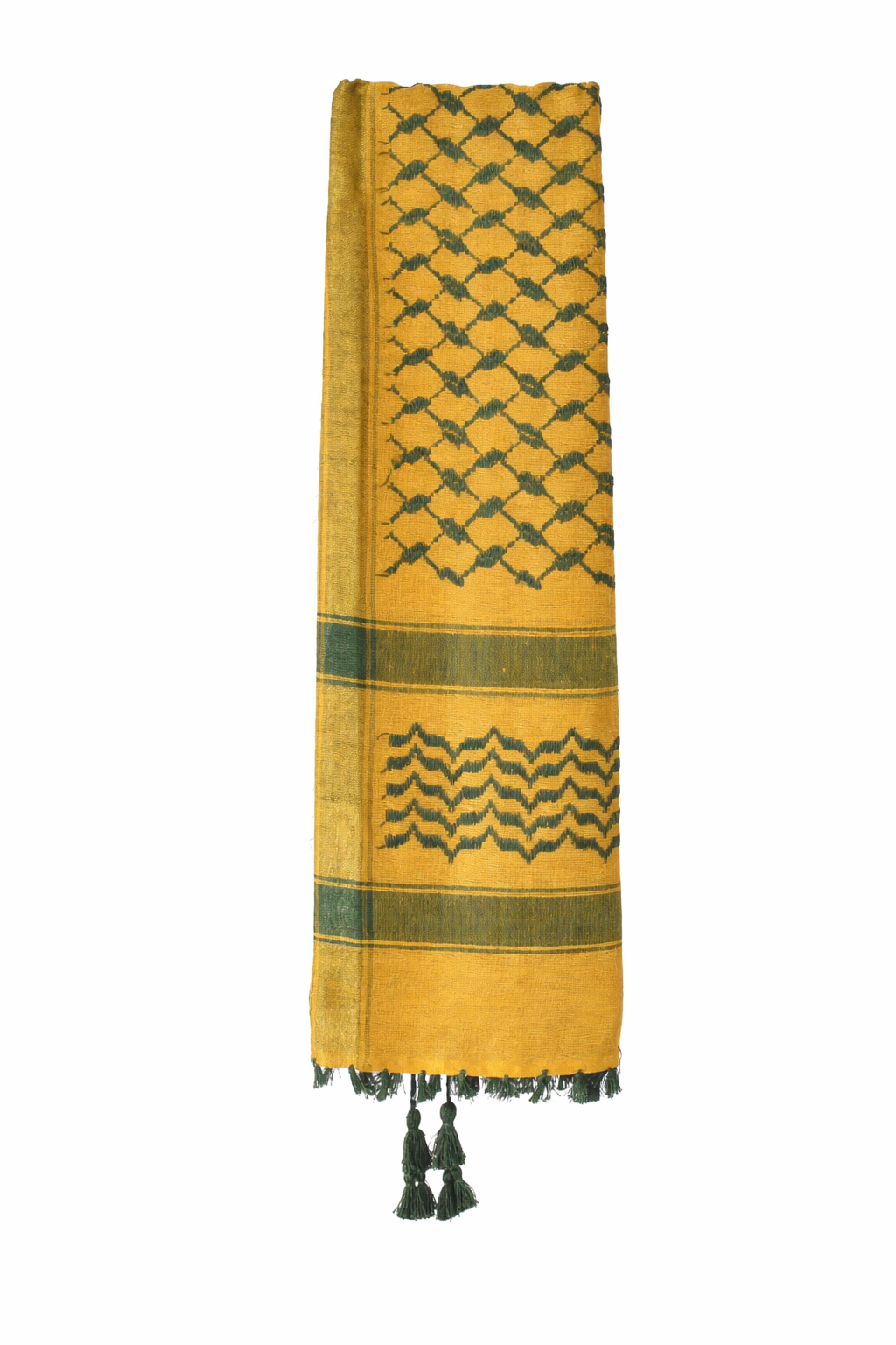 Kambaba Keffiyeh Pattern Tassel Scarf