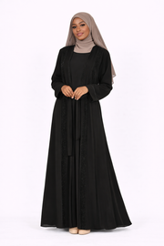 Stone Embellished 2 Piece Abaya with Belt - Tap Shoe