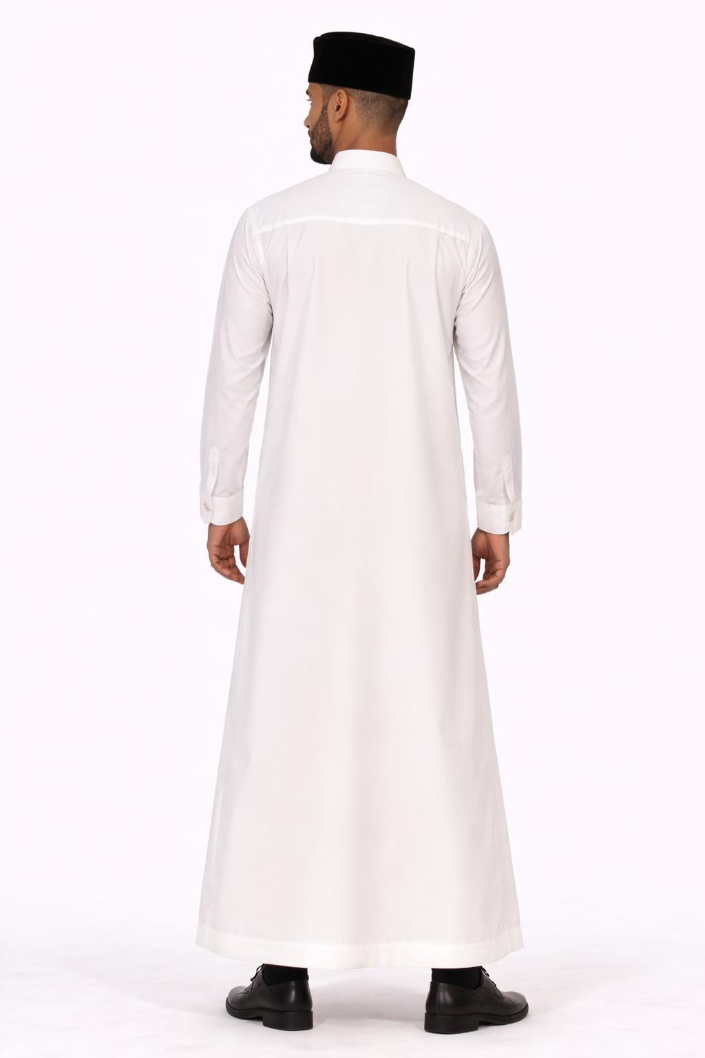 AL-Azka Premium White Thobe with Signature Square Buttons