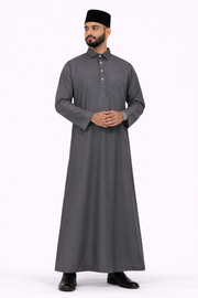 AL-Azka Premium City Sky Thobe with Signature Square Buttons