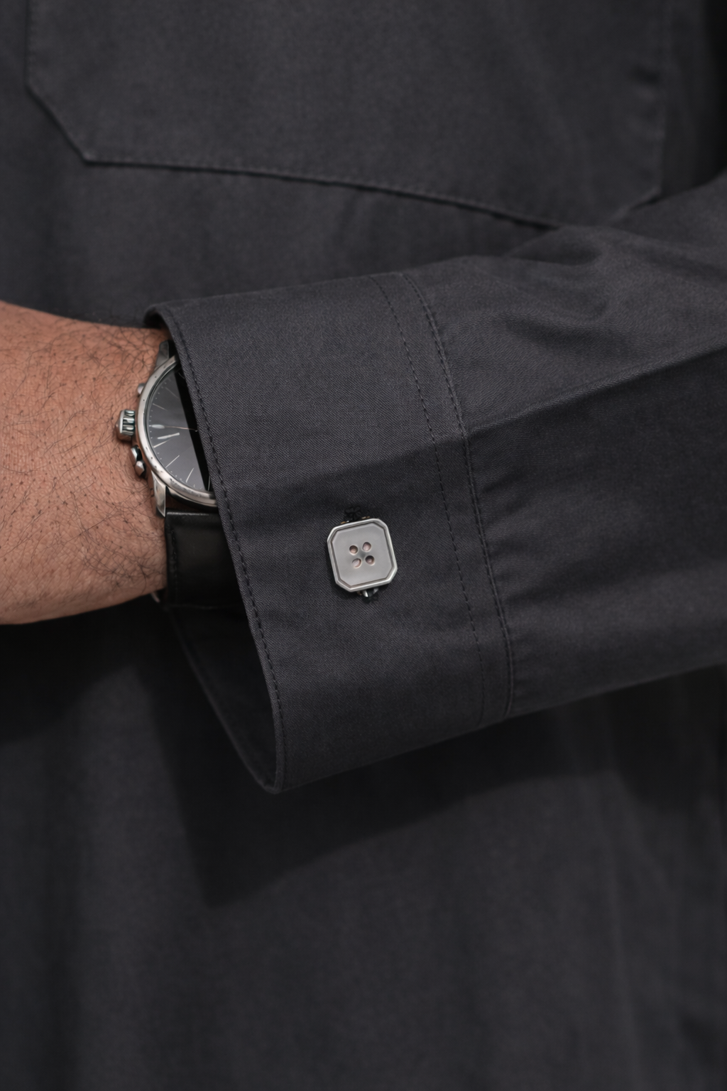 AL-Azka Premium City Sky Thobe with Signature Square Buttons