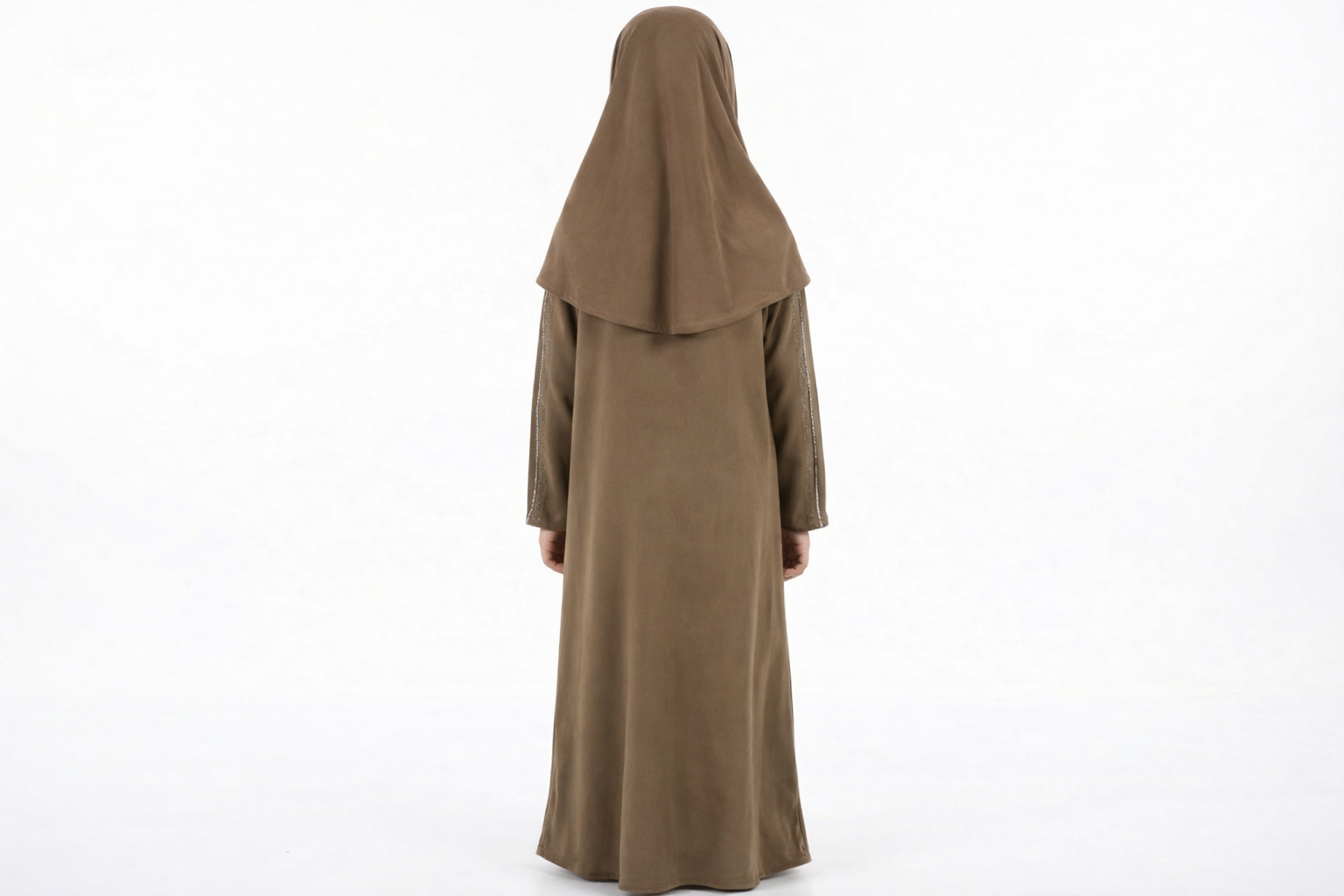 Bungee Cord Girls Stone Embellished Modest Abaya
