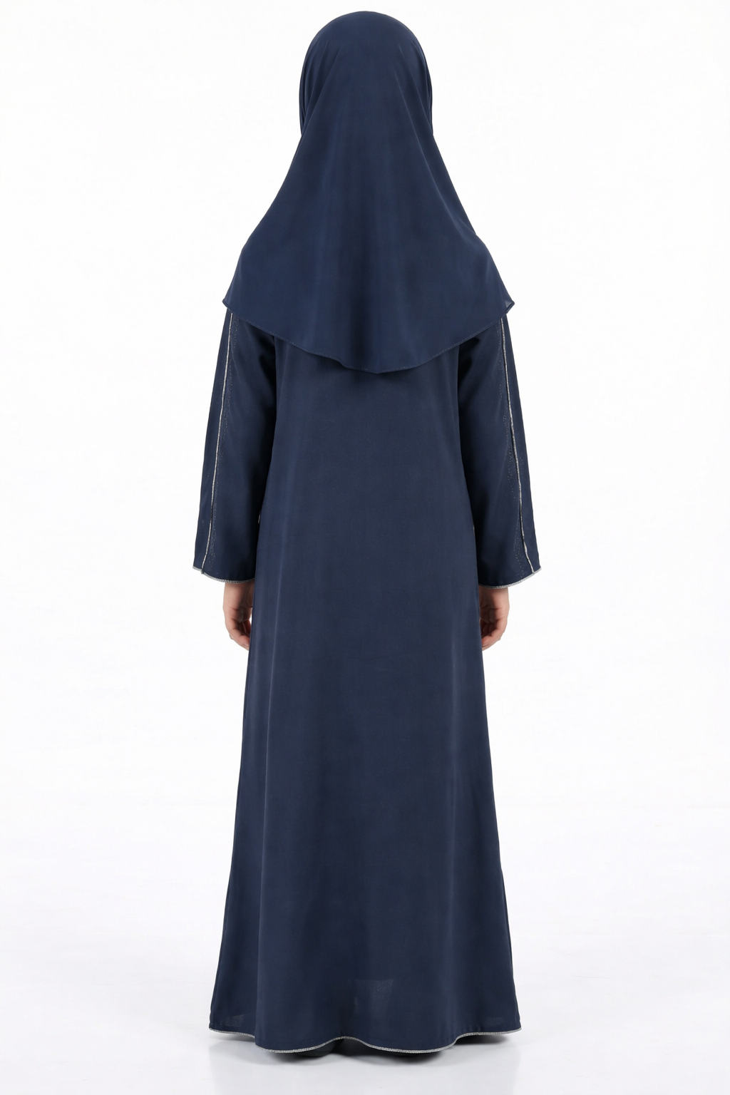 Dress Blue Girls Stone Embellished Modest Abaya
