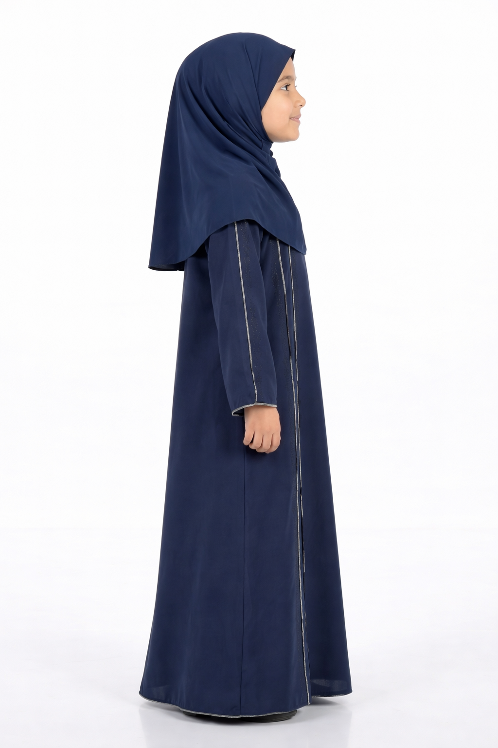 Dress Blue Girls Stone Embellished Modest Abaya