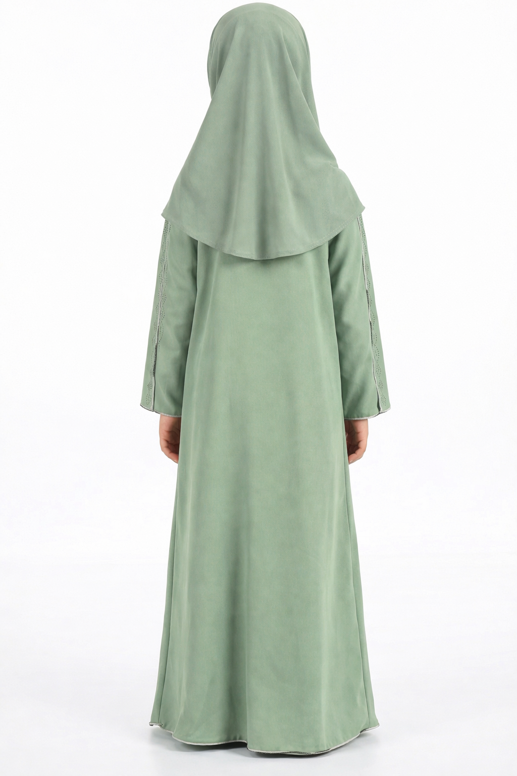 Green Bay Girls Stone Embellished Modest Abaya