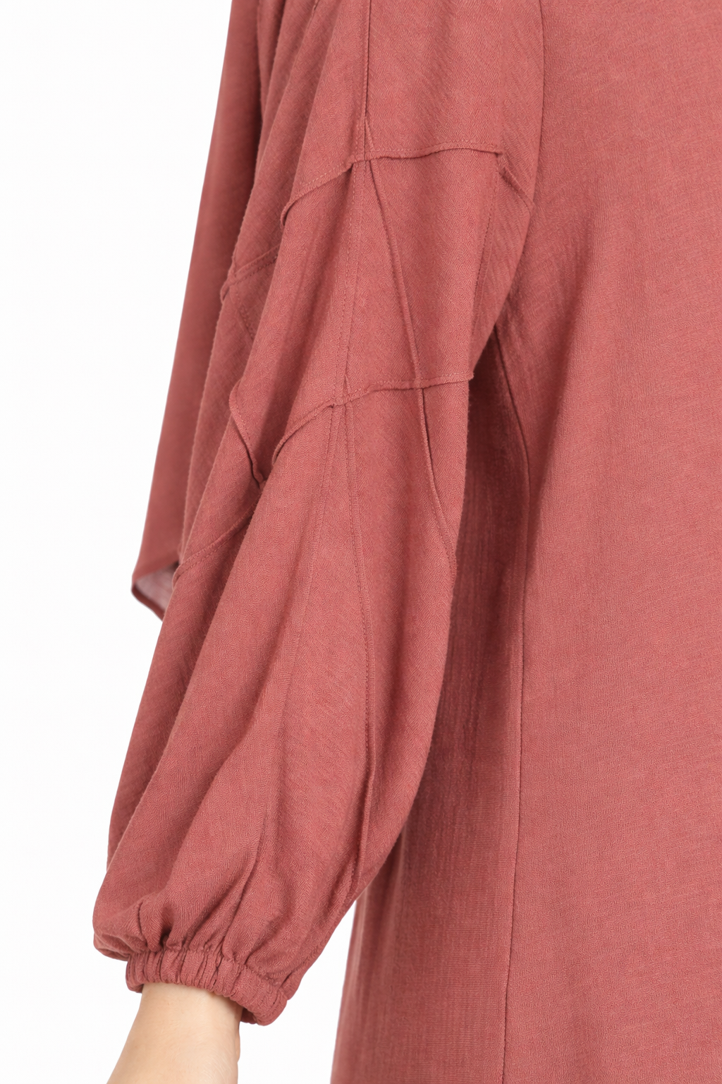 Mesa Rose Textured Modest Longline Tunic & Wide-Leg Pants Set
