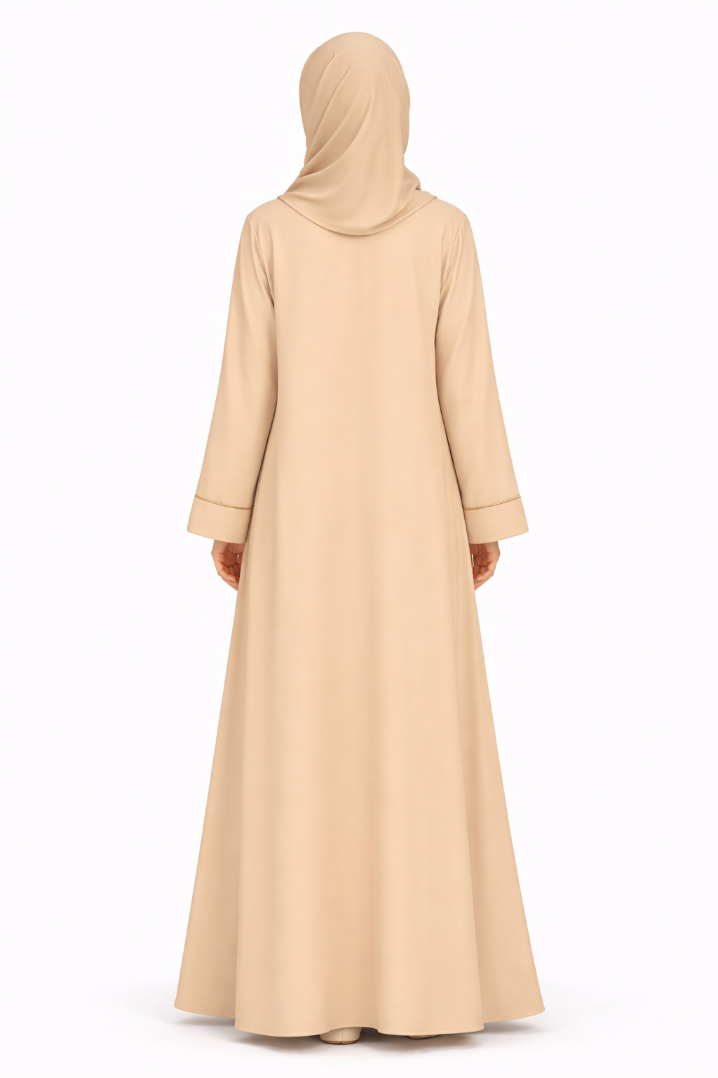 Lark Front-Zip Abaya with Delicate Floral Beaded Details