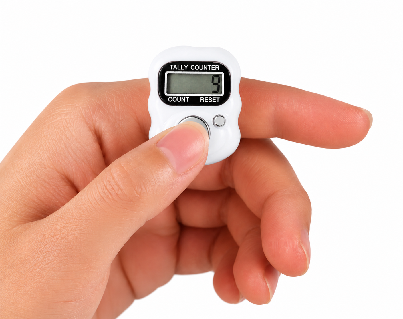 White Digital Tasbeeh Finger Counter Ring