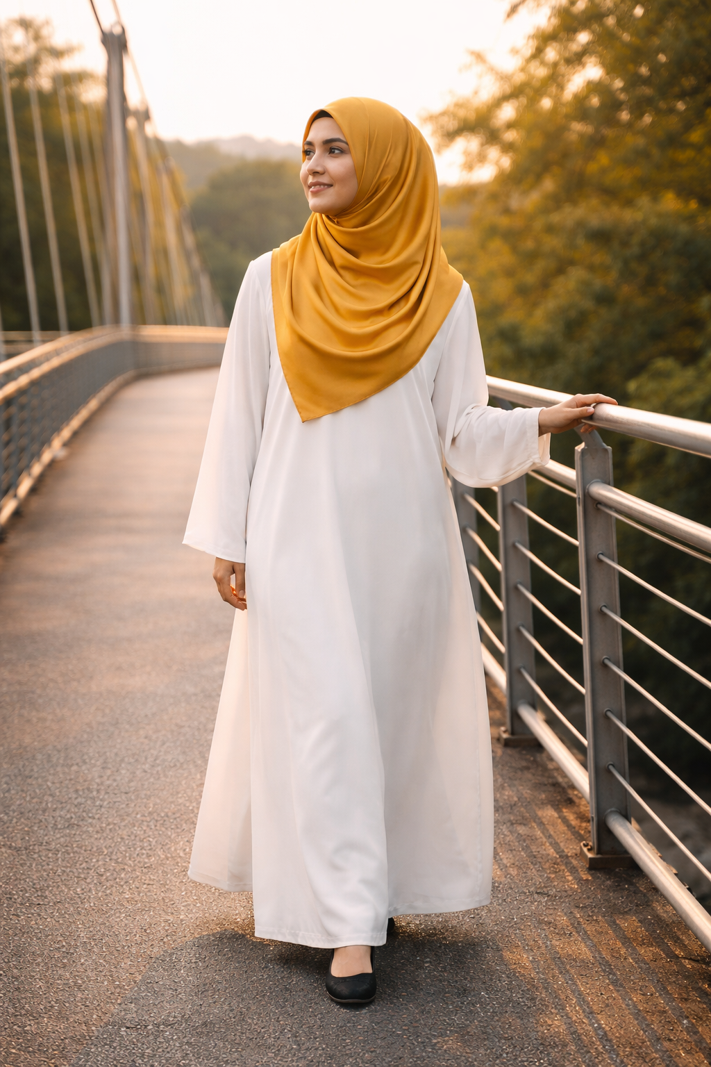 Mustard Gold Soft Rectangular Satin scarf for Women