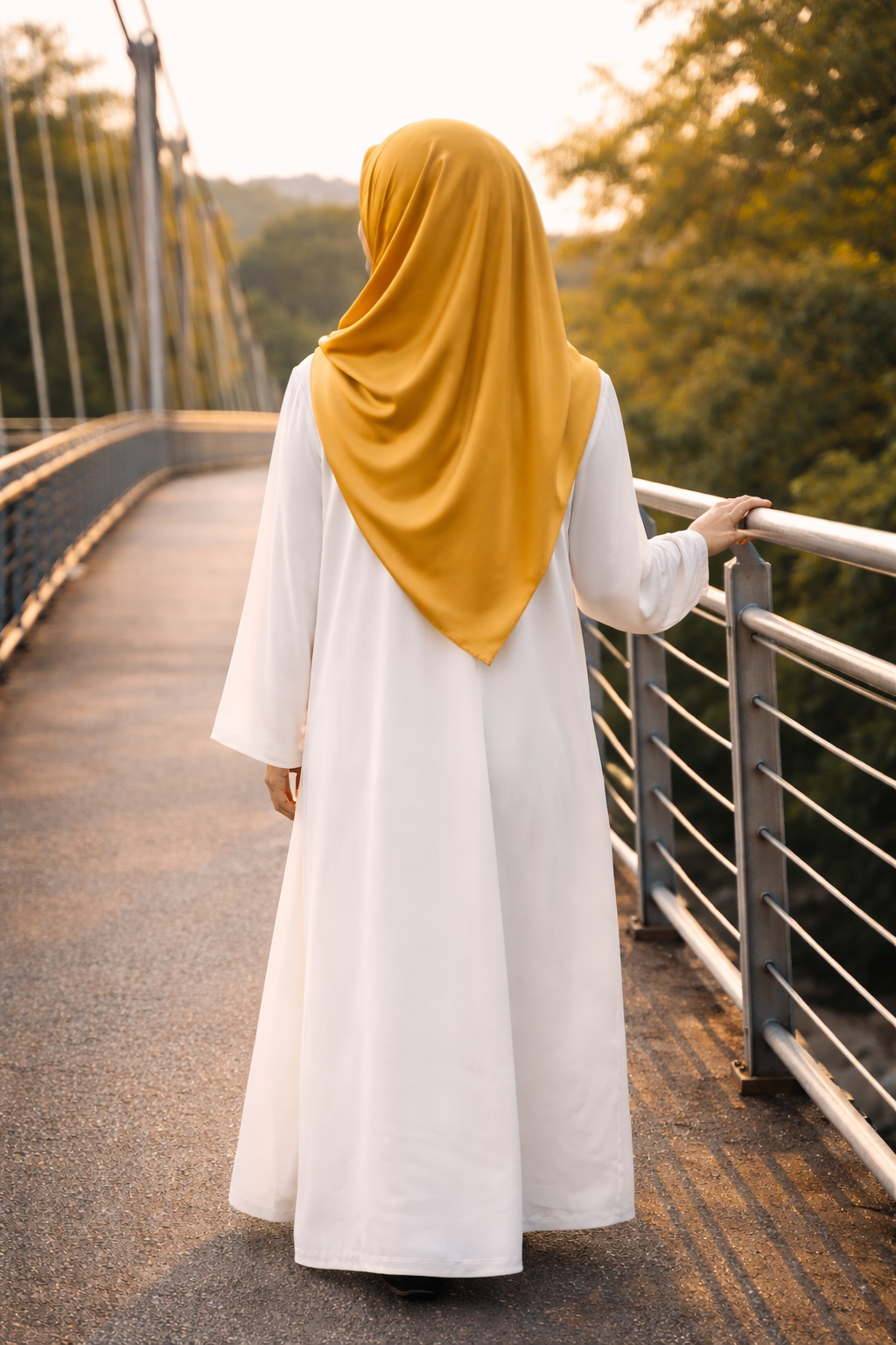 Mustard Gold Soft Rectangular Satin scarf for Women