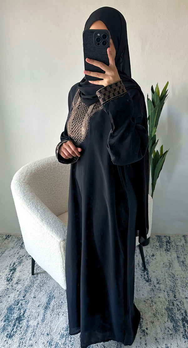 Chic Abaya - Black & Brown ( S - XX ) - Amiiraa