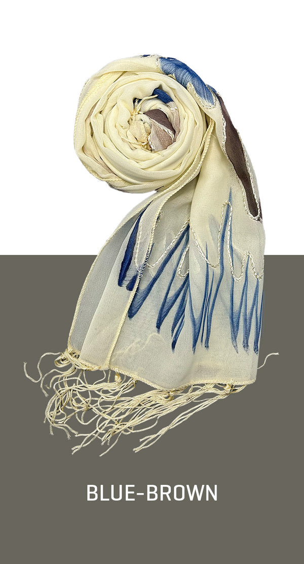 Cream Floral Scarf | Shop online - Amiiraa