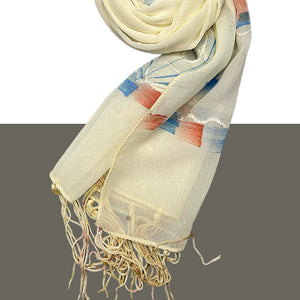 Cream Floral Scarf | Shop online - Amiiraa