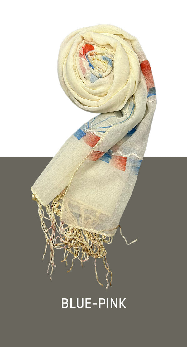 Cream Floral Scarf | Shop online - Amiiraa