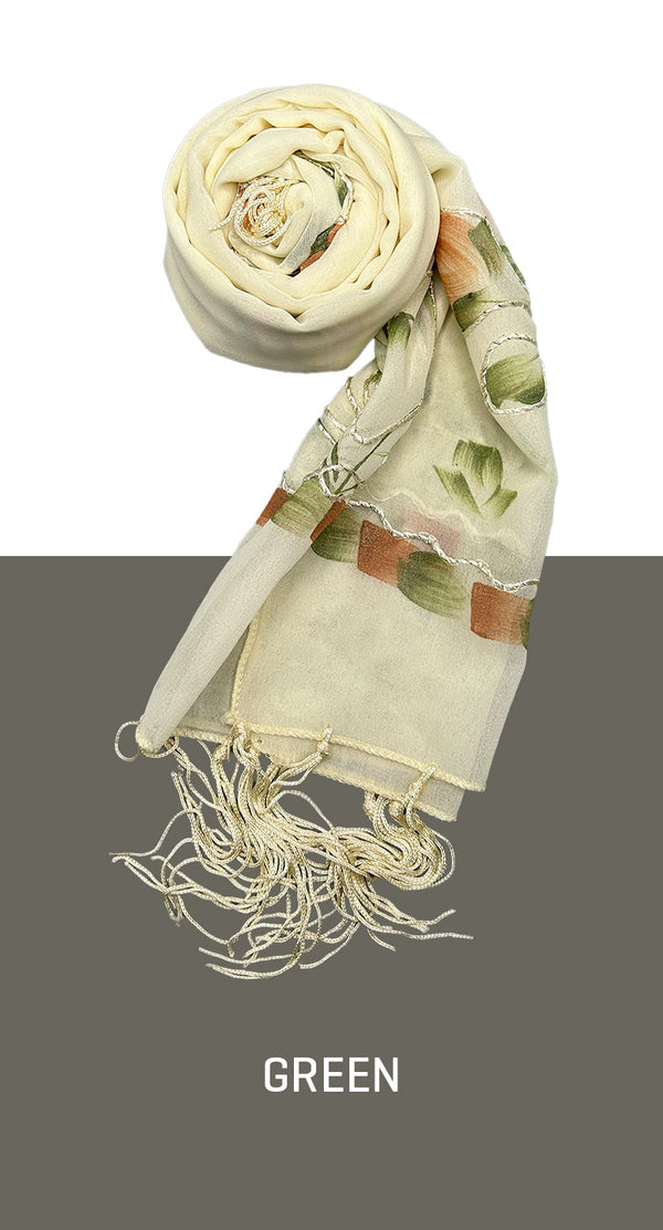 Cream Floral Scarf | Shop online - Amiiraa