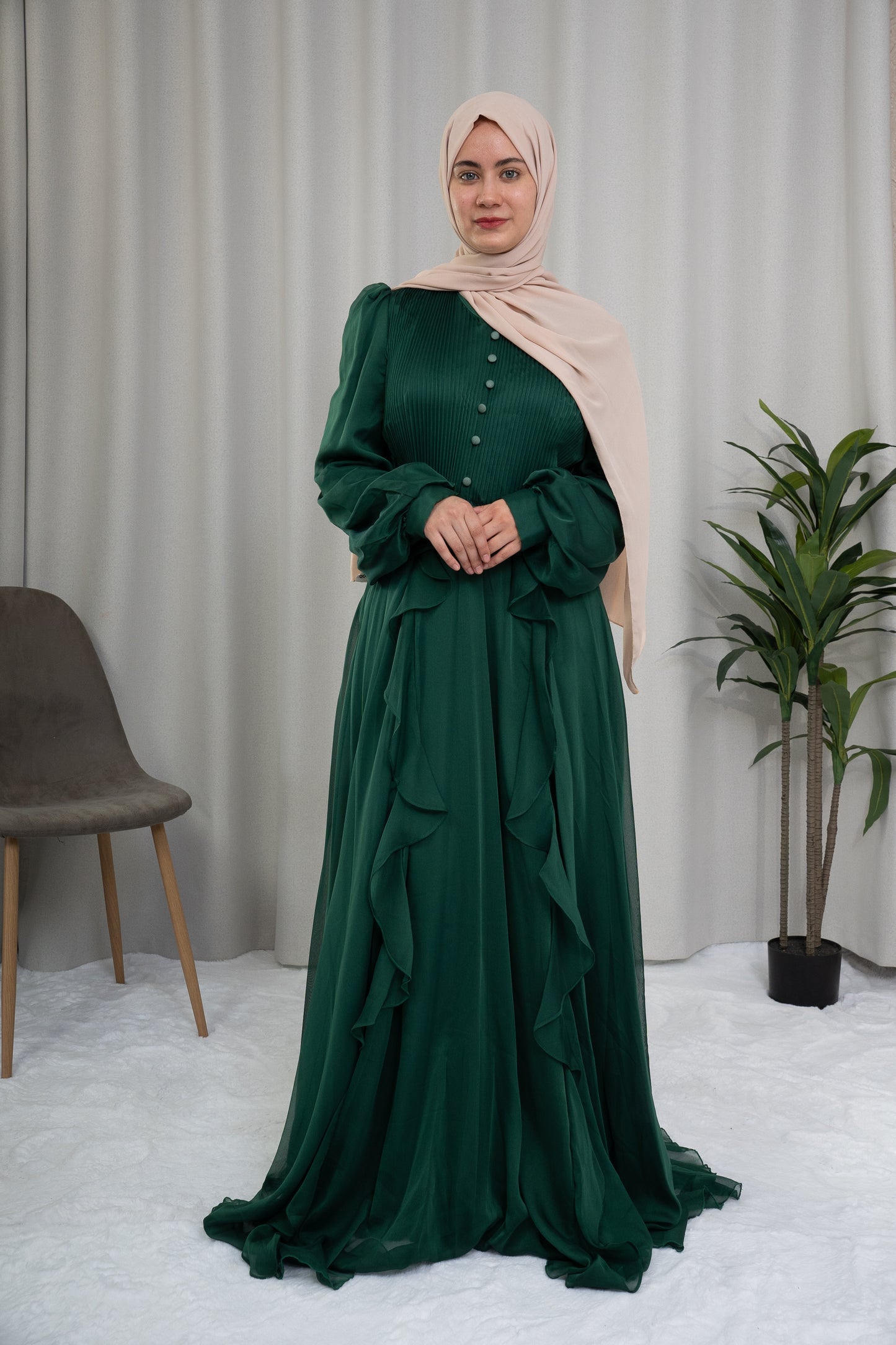 Dmn ruffle dark green