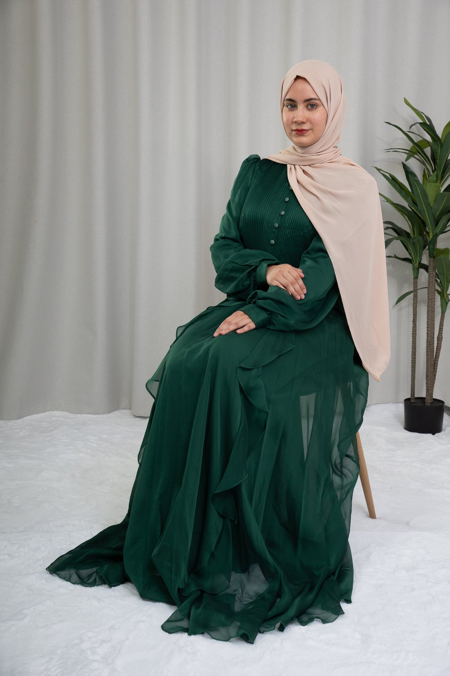 Dmn ruffle dark green