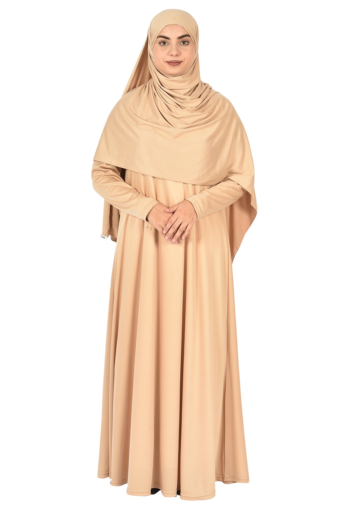 Classic Beige Abaya – Soft Elegance & Timeless Flow (  ladies aline trilobal )