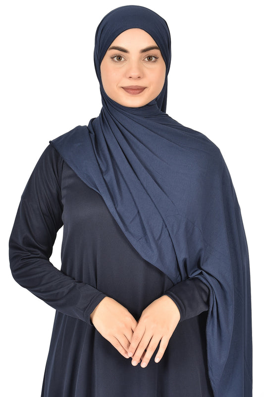 Elegant Navy Blue Abaya – Flowing Cut & Subtle Sophistication ( ladies aline trilobal )
