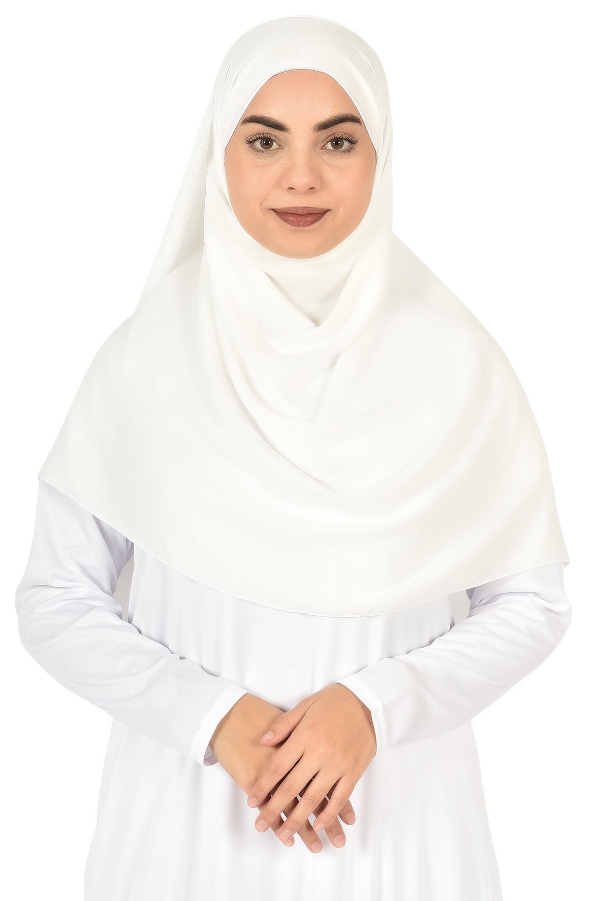 Luxury White Abaya – Timeless Elegance & Flowy Design ( ladies aline trilobal )