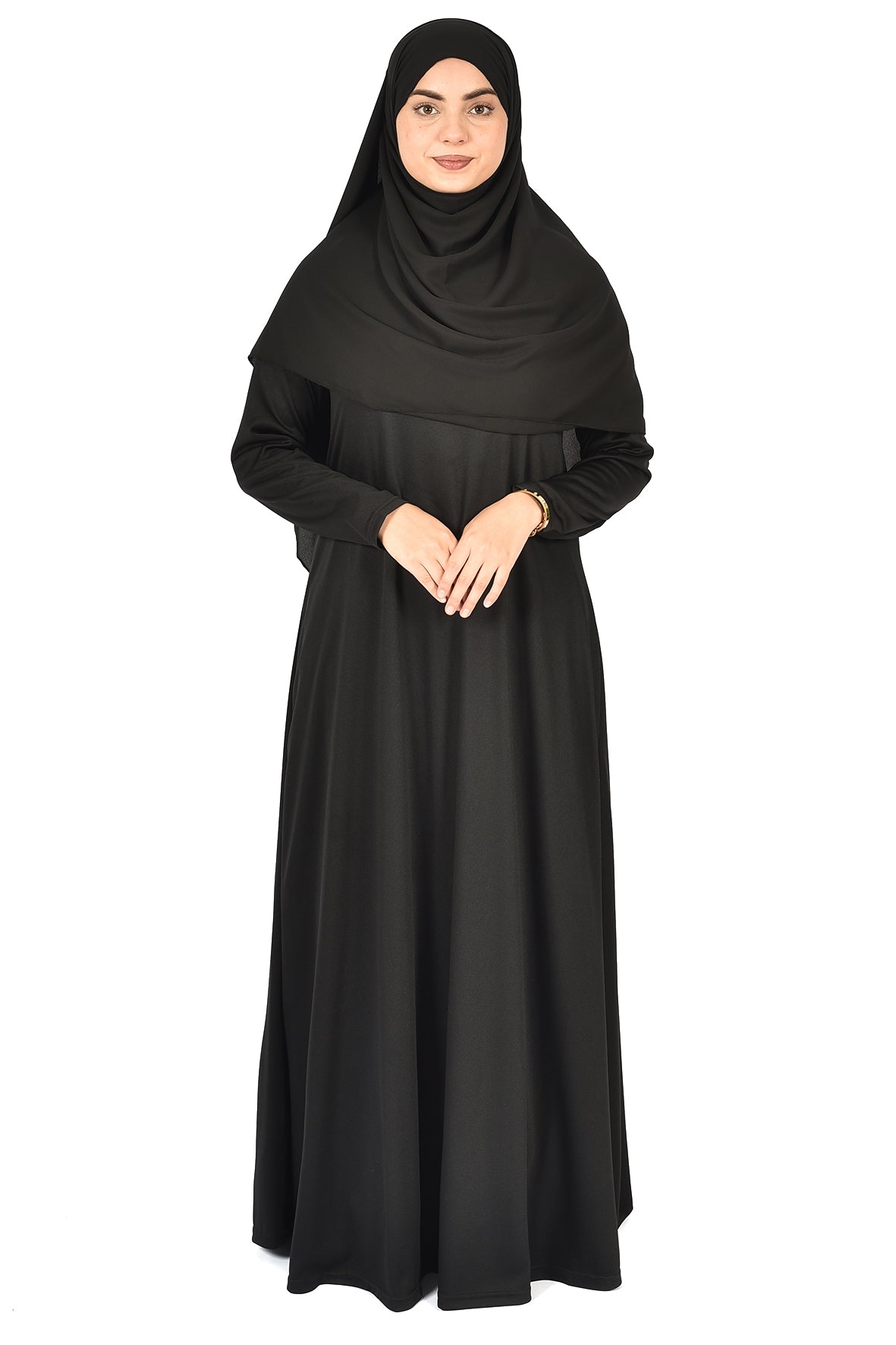 Classic Black Islamic Abaya – Elegant & Comfortable Design ( ladies aline trilobal )