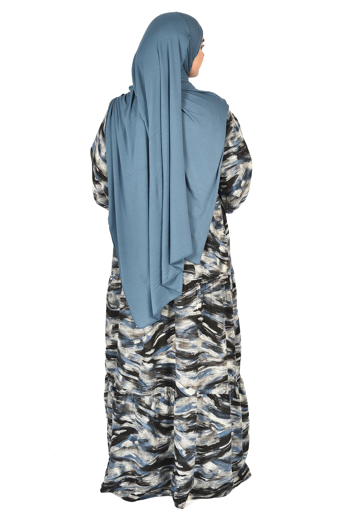 Art-Inspired Printed Abaya – Bold & Elegant Design ( guz dress )