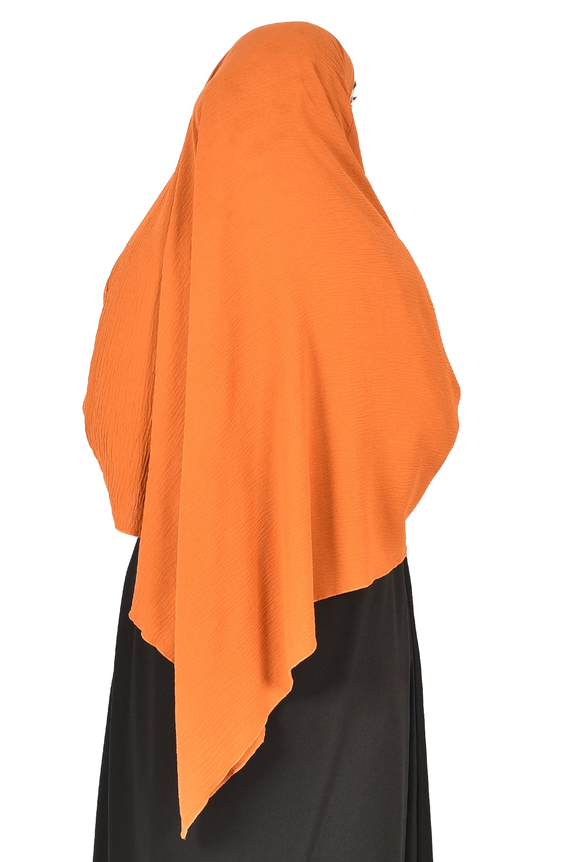 Elegant Women’s Khimar – Light Orange, Soft Crepe Fabric