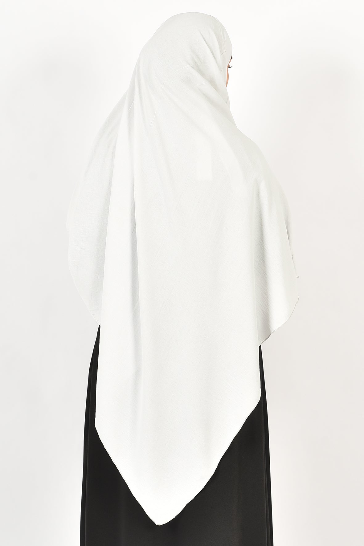 Elegant Women’s Khimar – Off-White, Soft Crepe Fabric