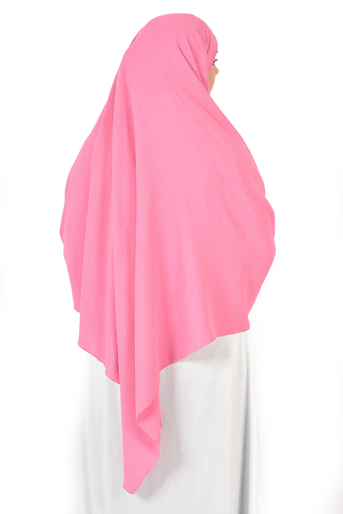 Elegant Women’s Khimar – Light Pink, Soft Crepe Fabric