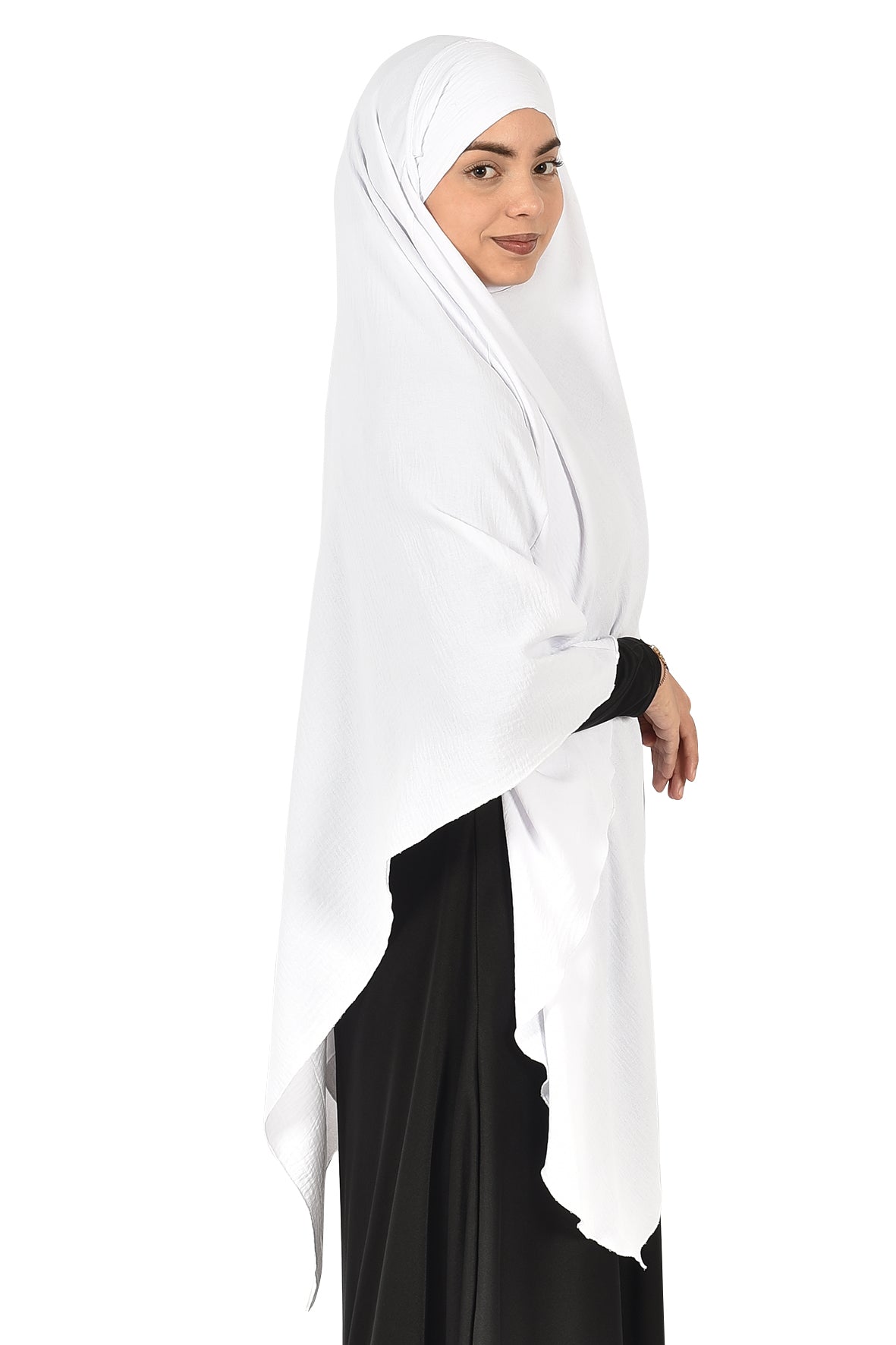 Bright White Khimar – Soft and Stylish Full Coverage Islamic Wear