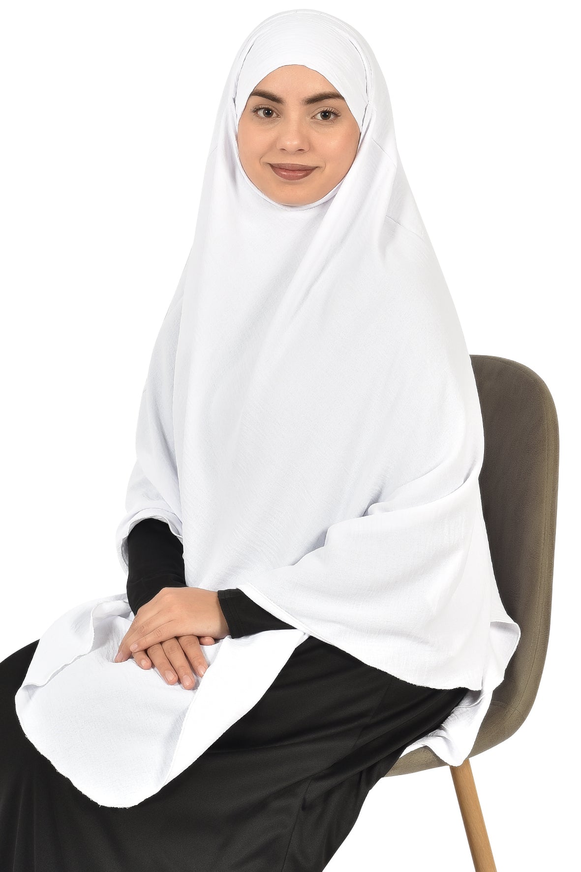 Bright White Khimar – Soft and Stylish Full Coverage Islamic Wear