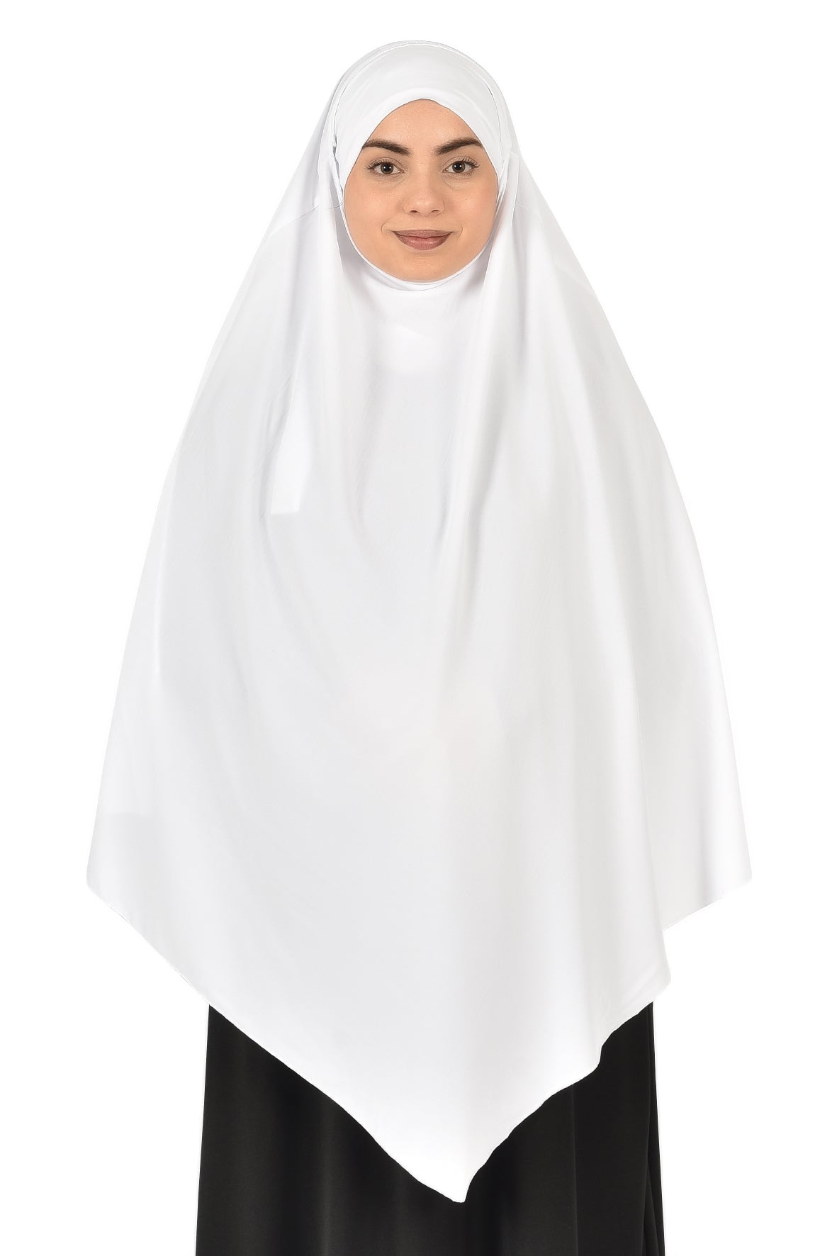 White Wide Khimar with Practical & Elegant Design