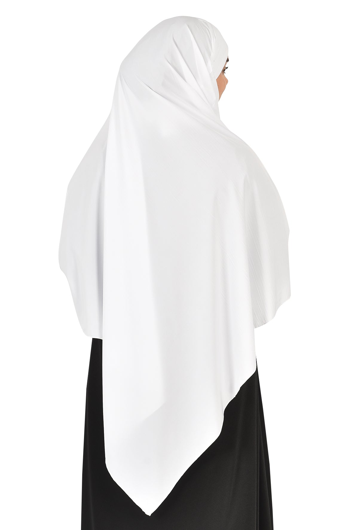 White Wide Khimar with Practical & Elegant Design