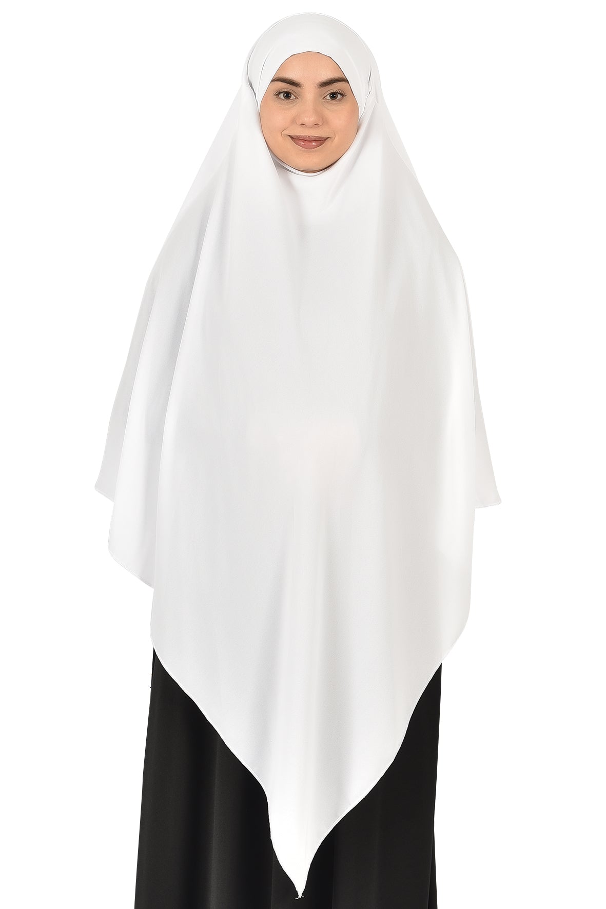 Long White Khimar with Full Coverage & Comfort