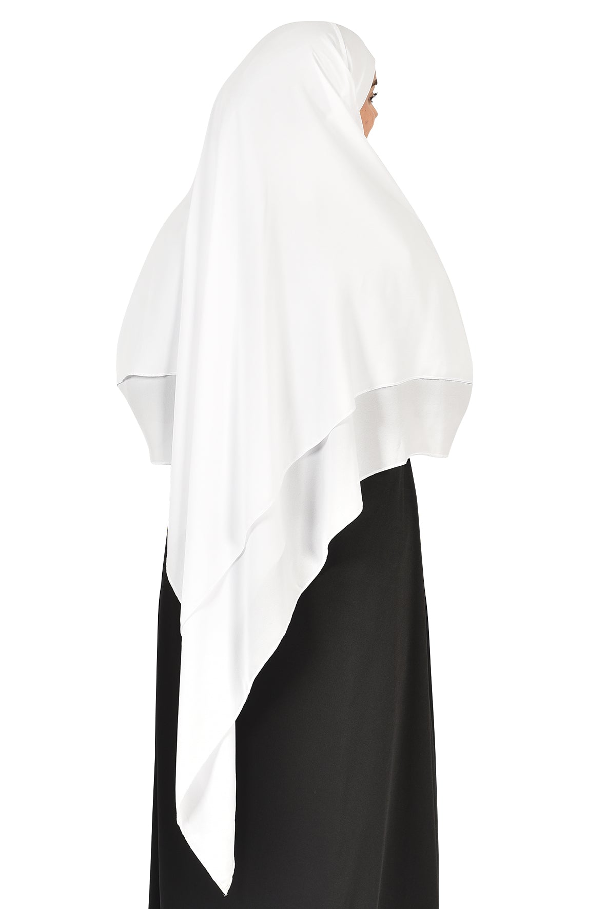 Long White Khimar with Full Coverage & Comfort