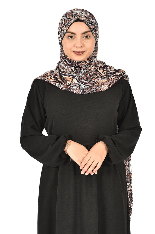 Elegant Black Dress with Loose Fit and Comfortable Design ( NAZ COLLECTION )