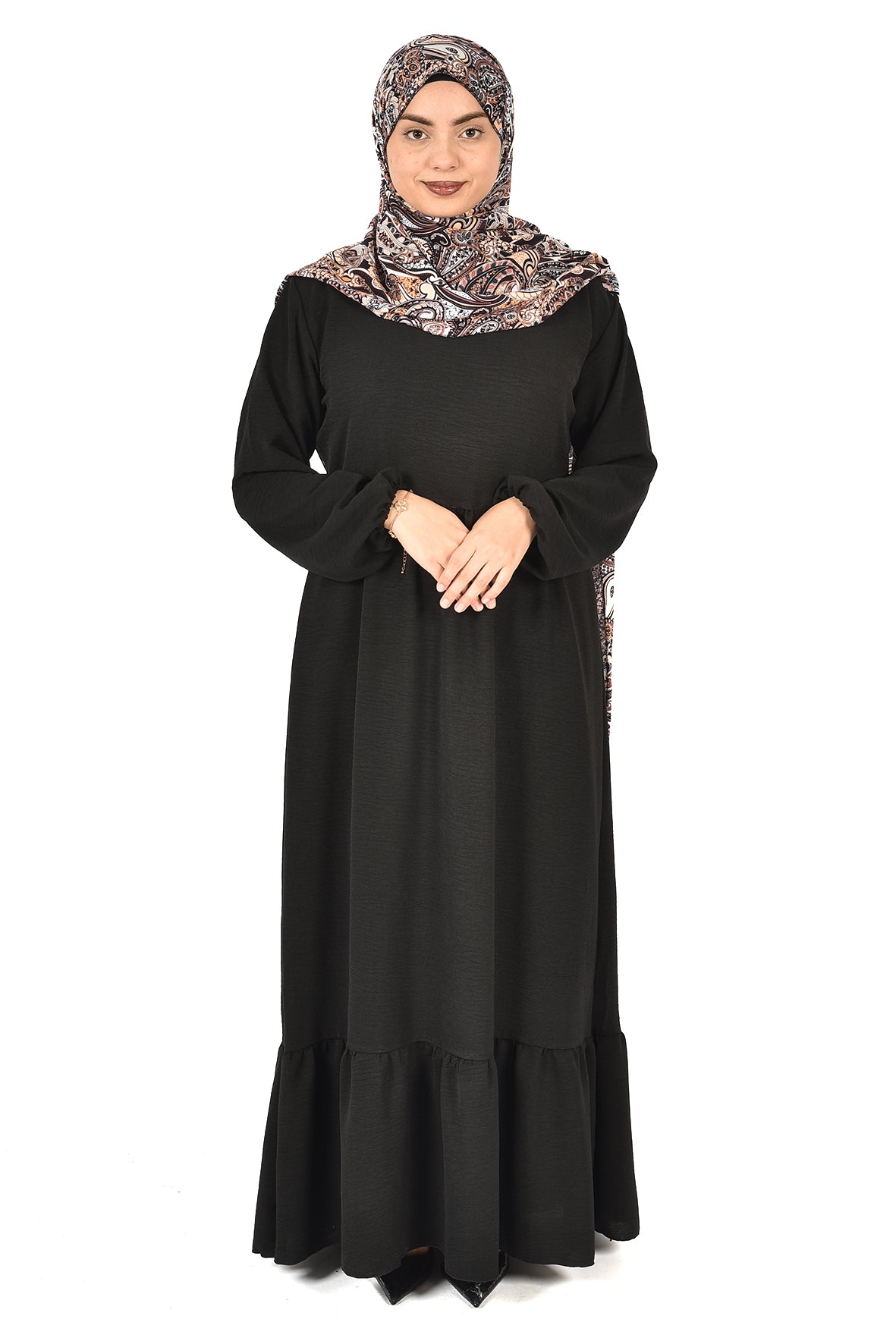 Elegant Black Dress with Loose Fit and Comfortable Design ( NAZ COLLECTION )