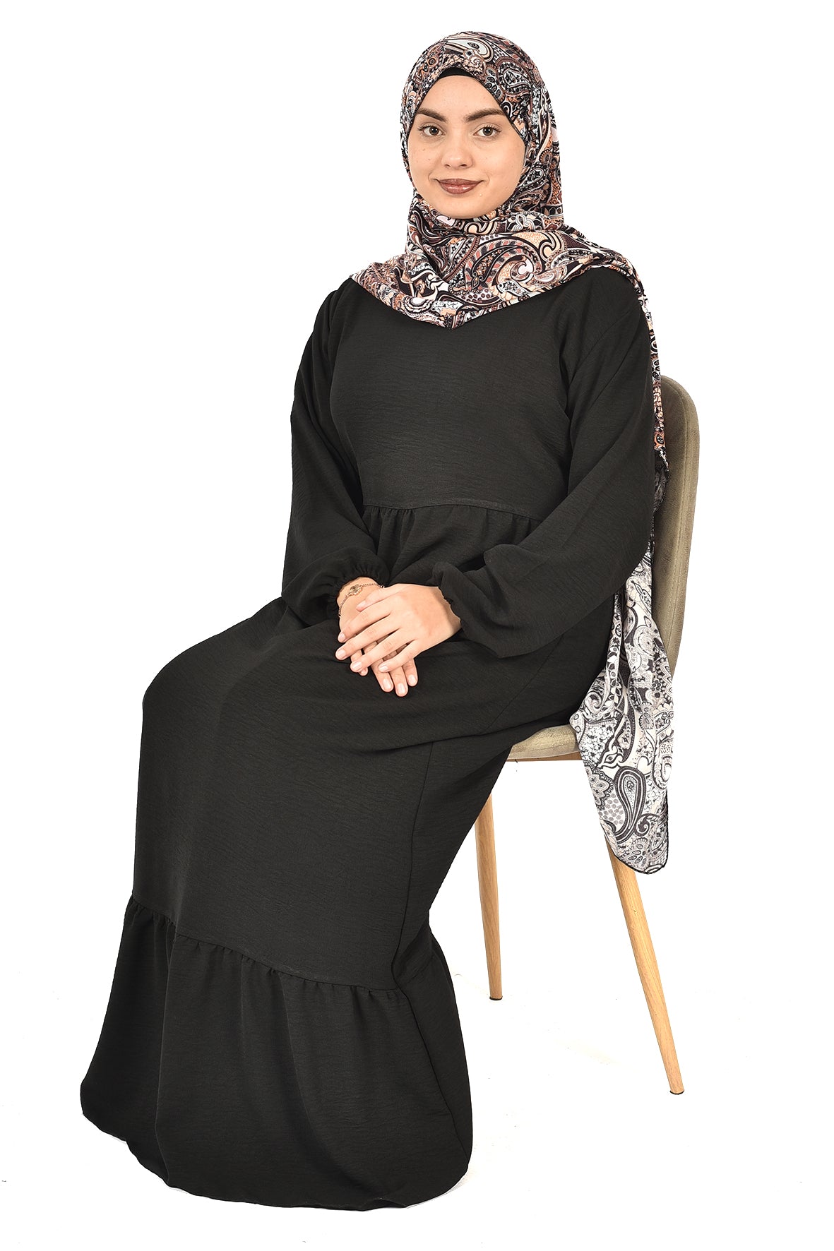 Elegant Black Dress with Loose Fit and Comfortable Design ( NAZ COLLECTION )
