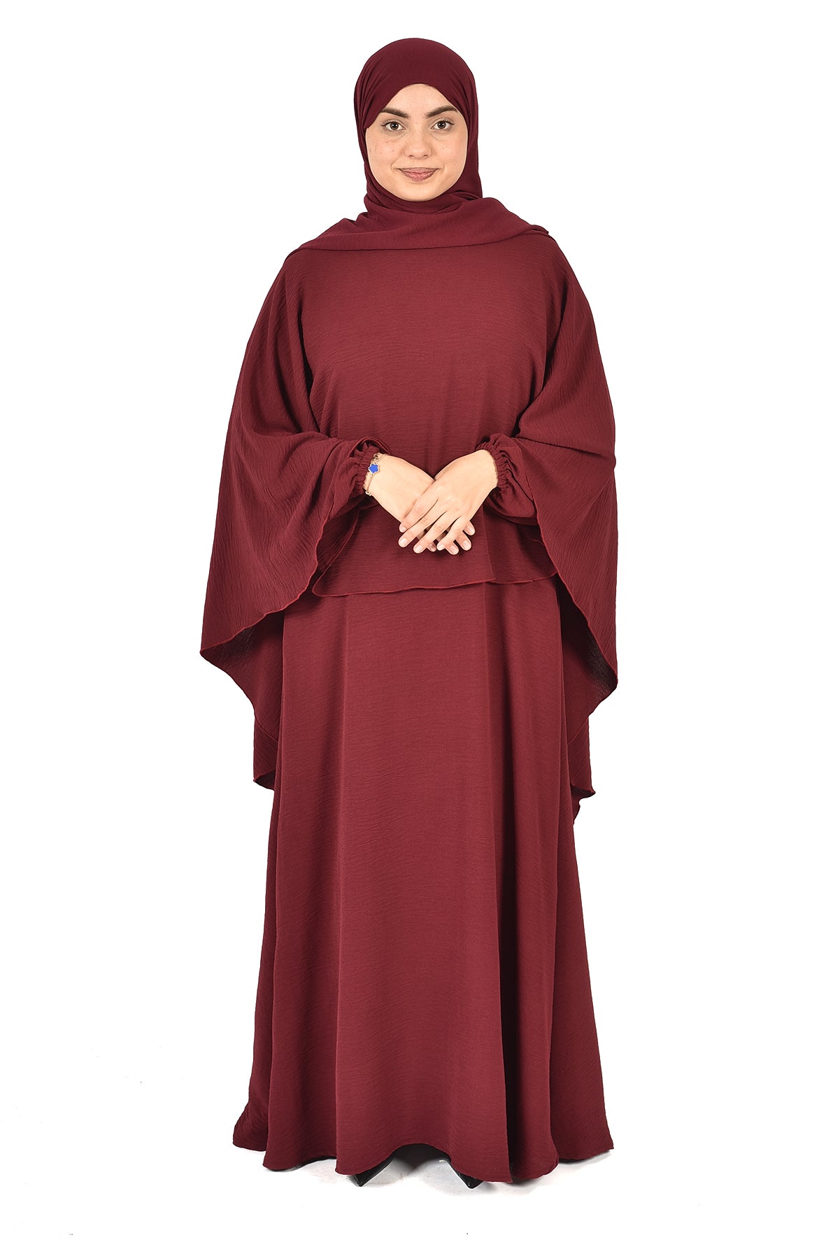 Elegant Two-Piece Loose-Fit Dress in Soft red with a Modern and Comfortable Design for Daily Wear and Special Occasions