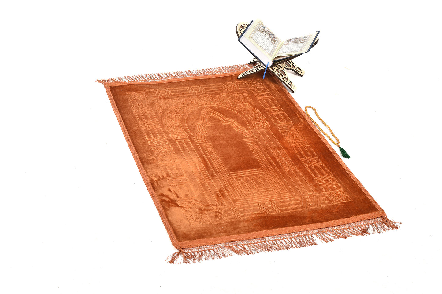 Luxury Velvet Padded Prayer Mat – Copper Color – Large Size{ musallahs}