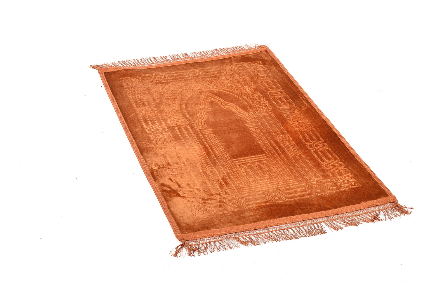 Luxury Velvet Padded Prayer Mat – Copper Color – Large Size{ musallahs}