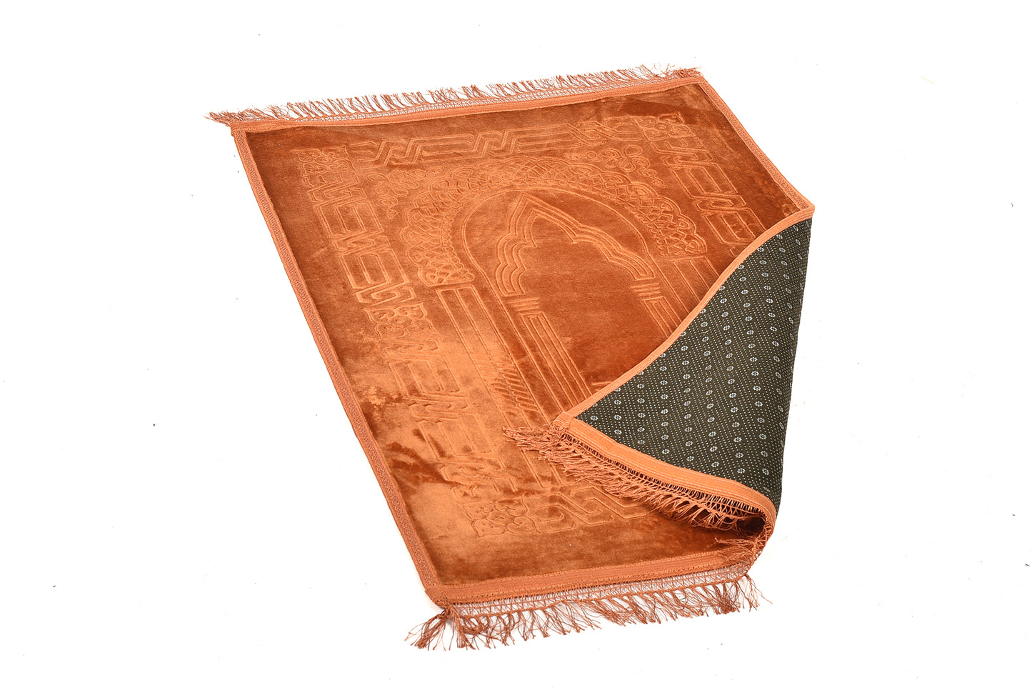 Luxury Velvet Padded Prayer Mat – Copper Color – Large Size{ musallahs}