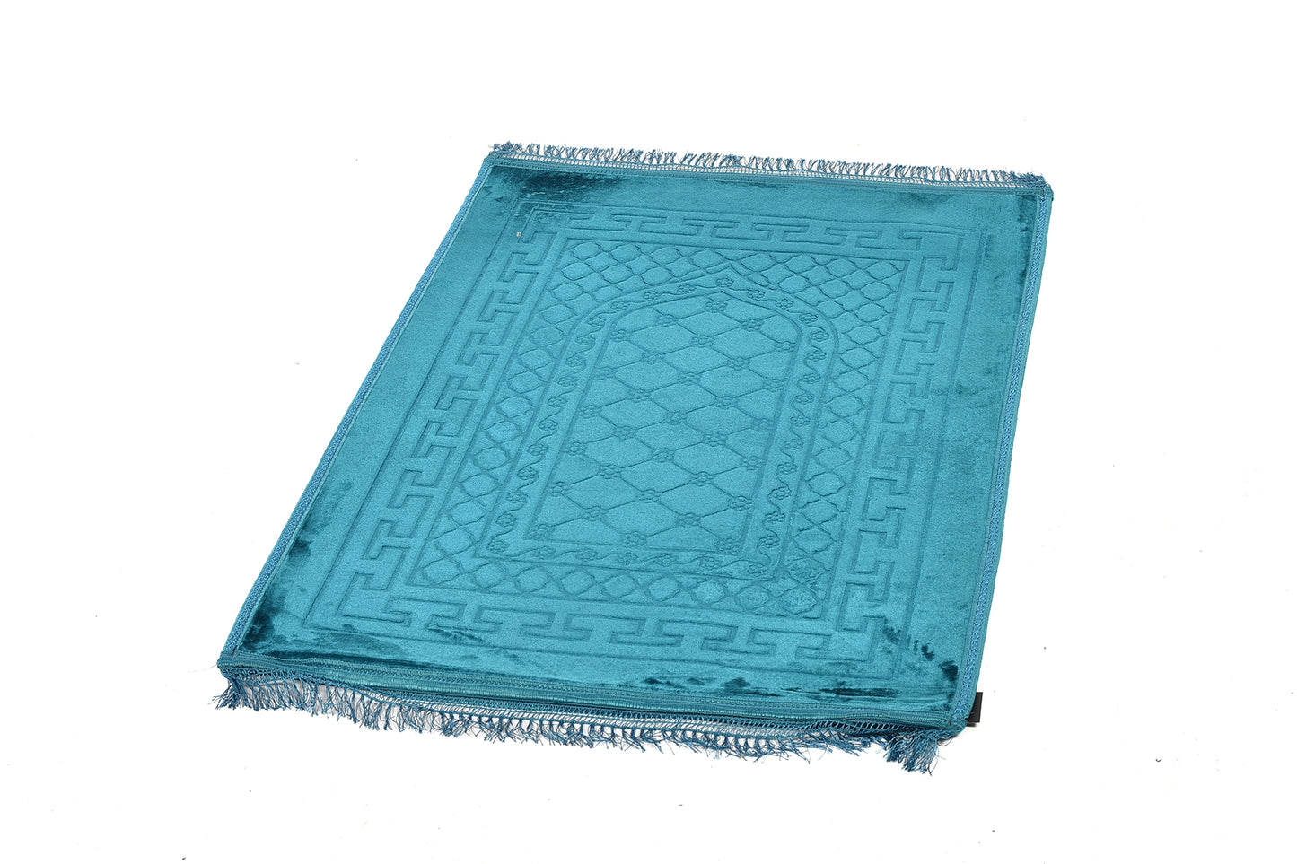 Luxury Velvet Padded Prayer Mat – Turquoise – Large Size{ musallahs}