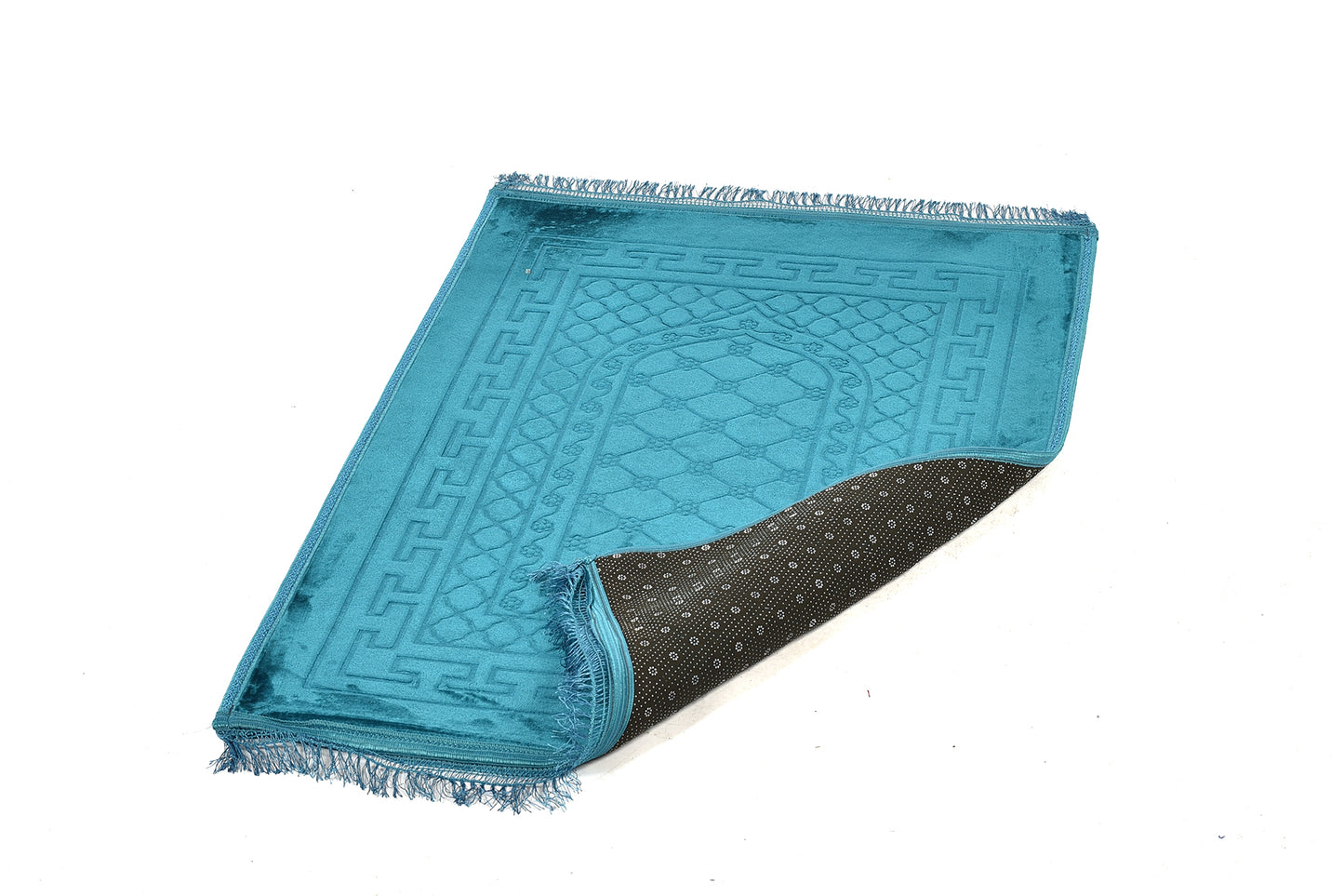 Luxury Velvet Padded Prayer Mat – Turquoise – Large Size{ musallahs}