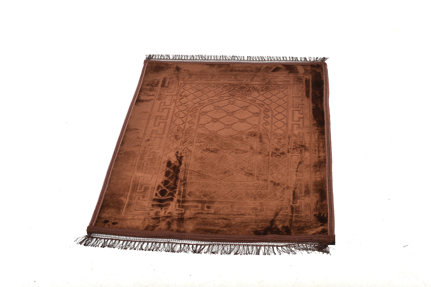 Luxury Velvet Padded Prayer Mat – Large Size in Elegant Brown (musallahs)