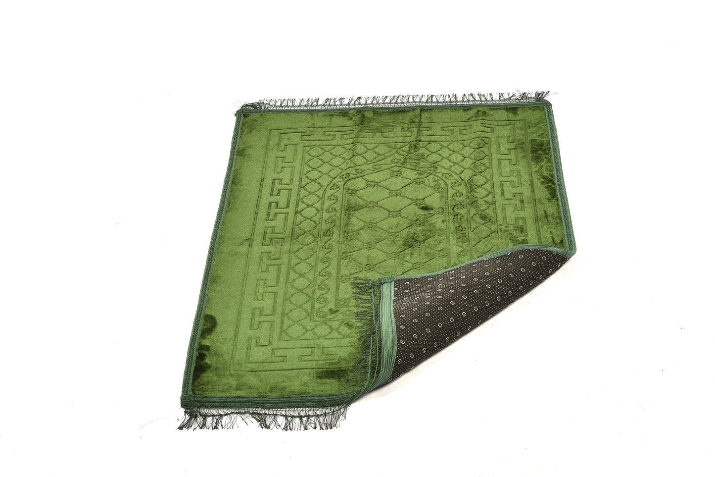 Luxury Velvet Padded Prayer Mat – Elegant Emerald Green(musallahs)