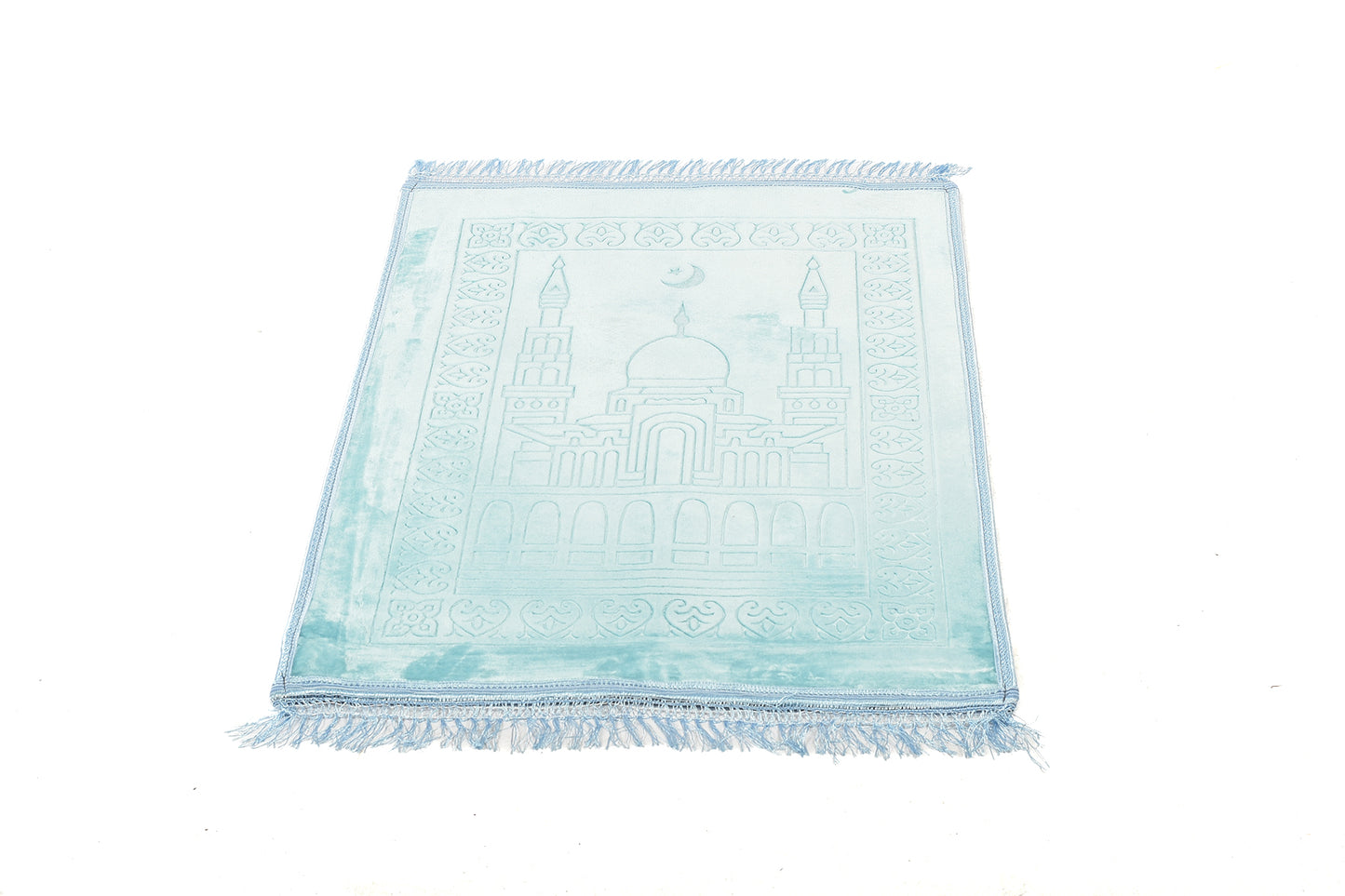 Luxury Velvet Padded Prayer Mat – Sky Blue(musallahs)
