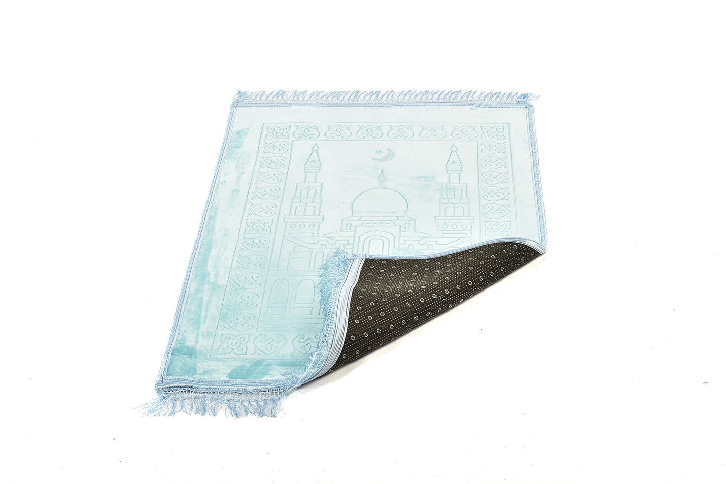 Luxury Velvet Padded Prayer Mat – Sky Blue(musallahs)