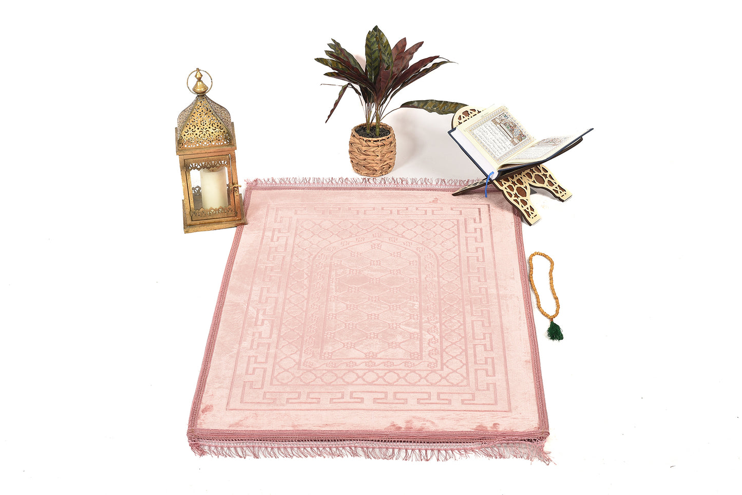 Luxury Velvet Padded Prayer Mat – Light Pink(musallahs)